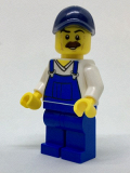 LEGO cty0765 Beach Janitor - Blue Overalls and Dark Blue Cap