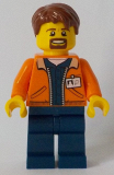 LEGO cty0895 Miner - Equipment Operator with Beard, Reddish Brown Hair