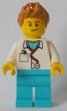 LEGO cty0899 Doctor - Stethoscope, Medium Azure Legs, Medium Dark Flesh Spiked Hair