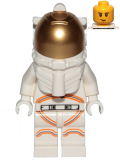 LEGO cty1055 Astronaut - Male, White Spacesuit with Orange Lines, Smirk, Cheek Lines, Black and Dark Tan Eyebrows