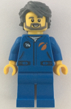LEGO cty1068 Astronaut - Male, Blue Jumpsuit, Dark Bluish Gray Hair and Full Angular Beard, Open Mouth Smile