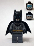 LEGO sh162 Batman - Dark Bluish Gray Suit, Gold Belt, Black Hands, Spongy Cape, Scuba Mask Head